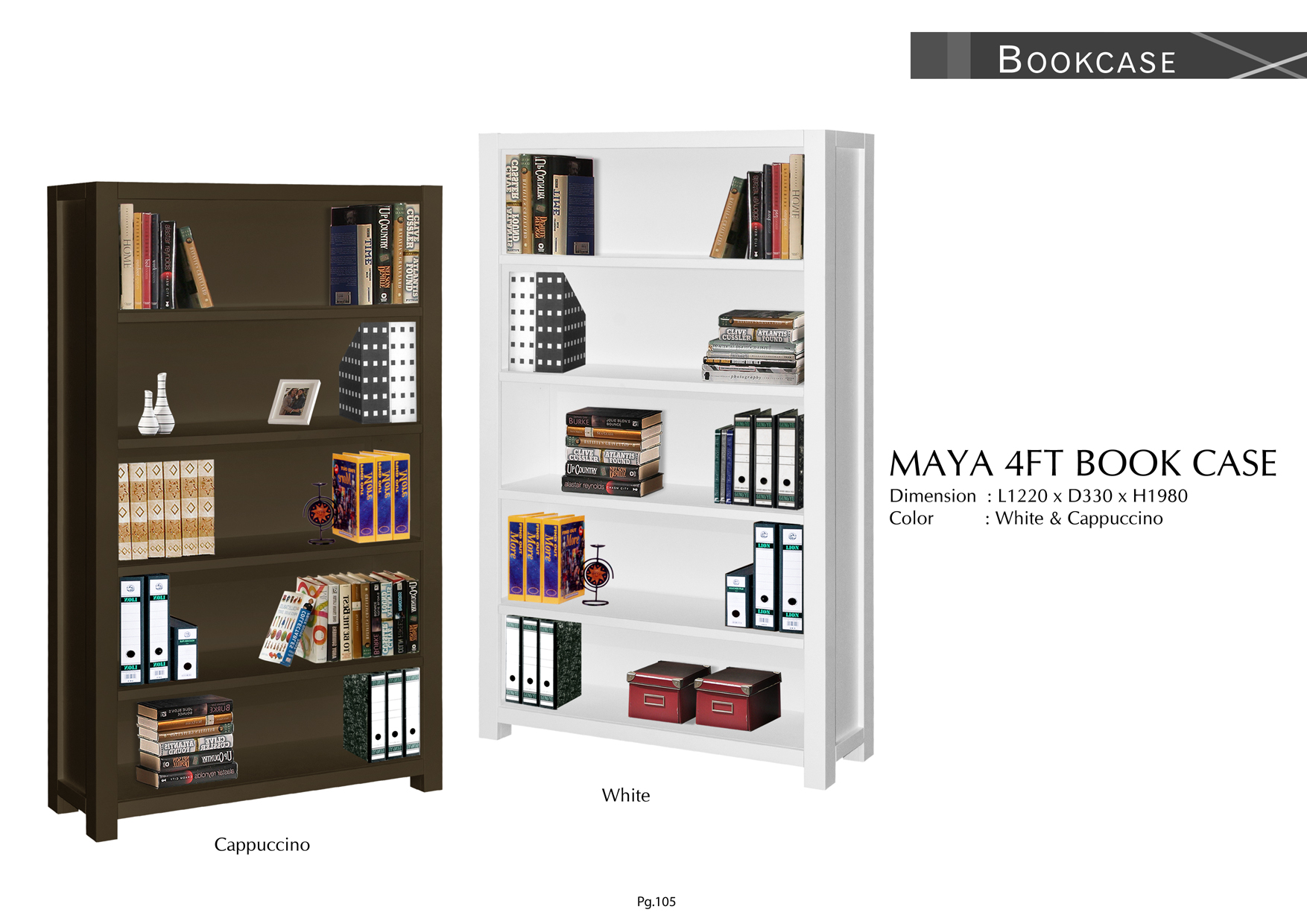 Product: PG105. MAYA 4FT BOOK CASE