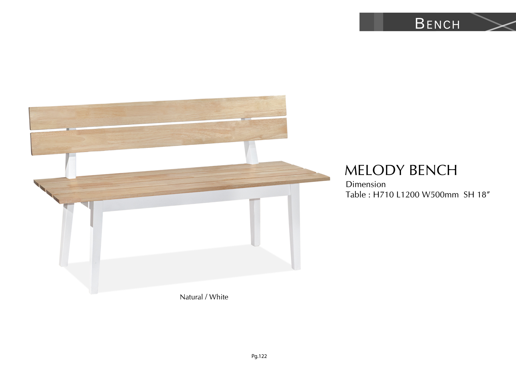 Product: PG122. MELODY BENCH