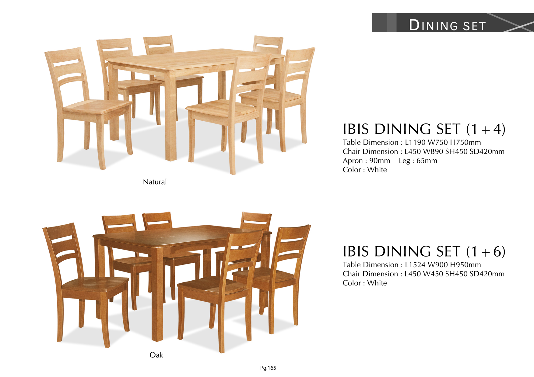 Product: PG165. IBIS DINING SET