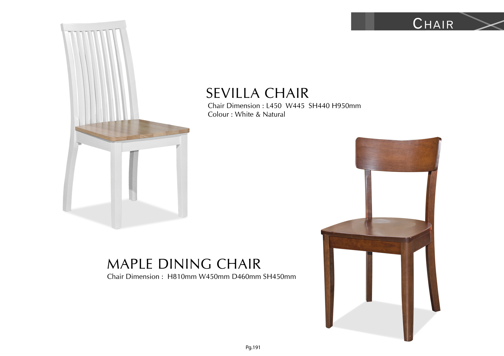 Product: PG191. SEVILLA & MAPLE CHAIR