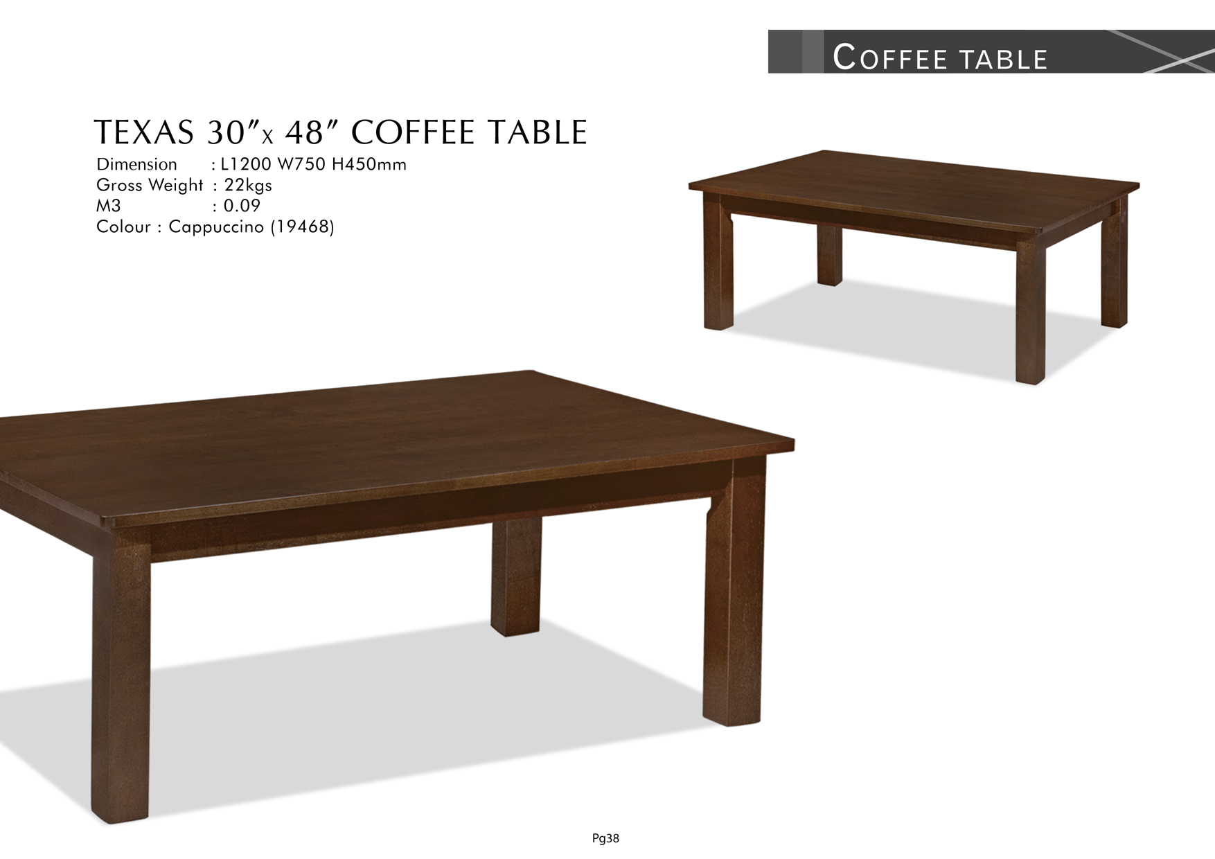 Product: PG38. TEXAS COFFEE TABLE