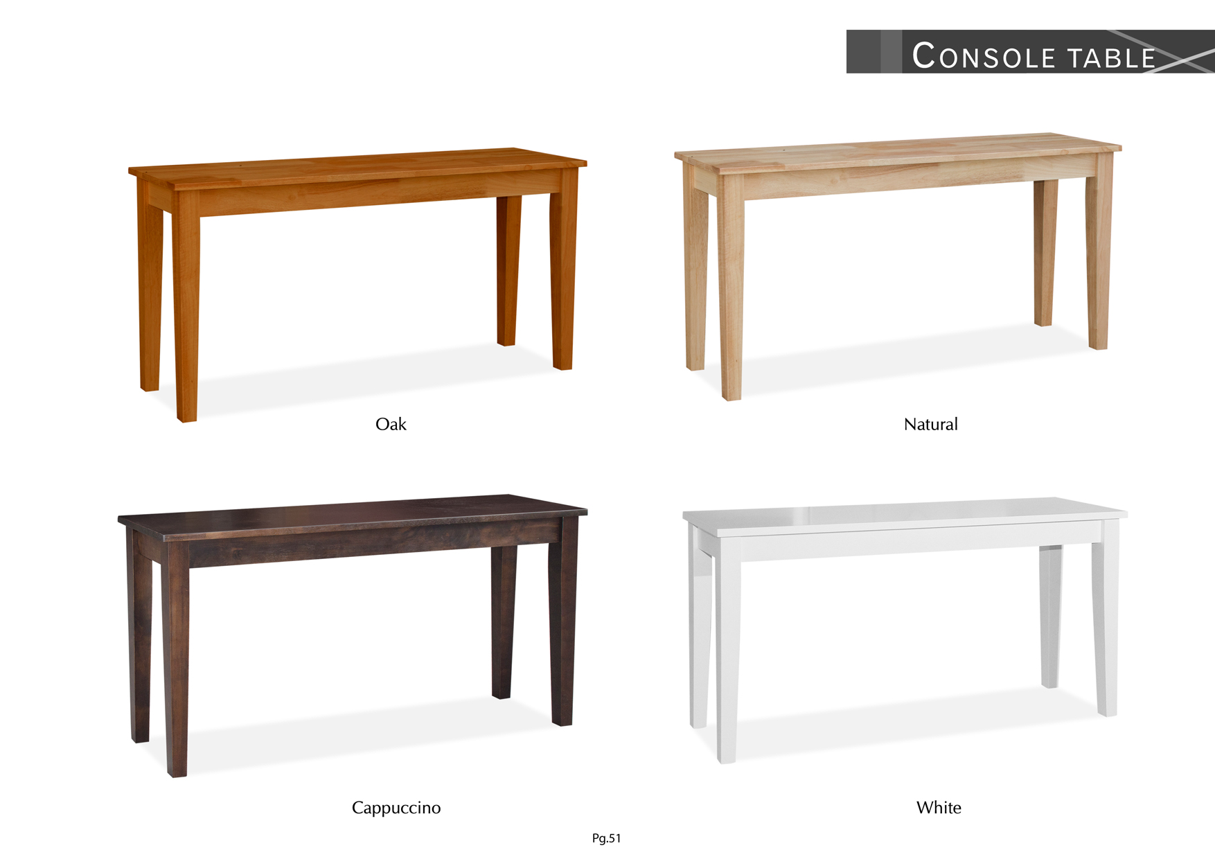 Product: PG51. SHAKER 5FT CONSOLE TABLE